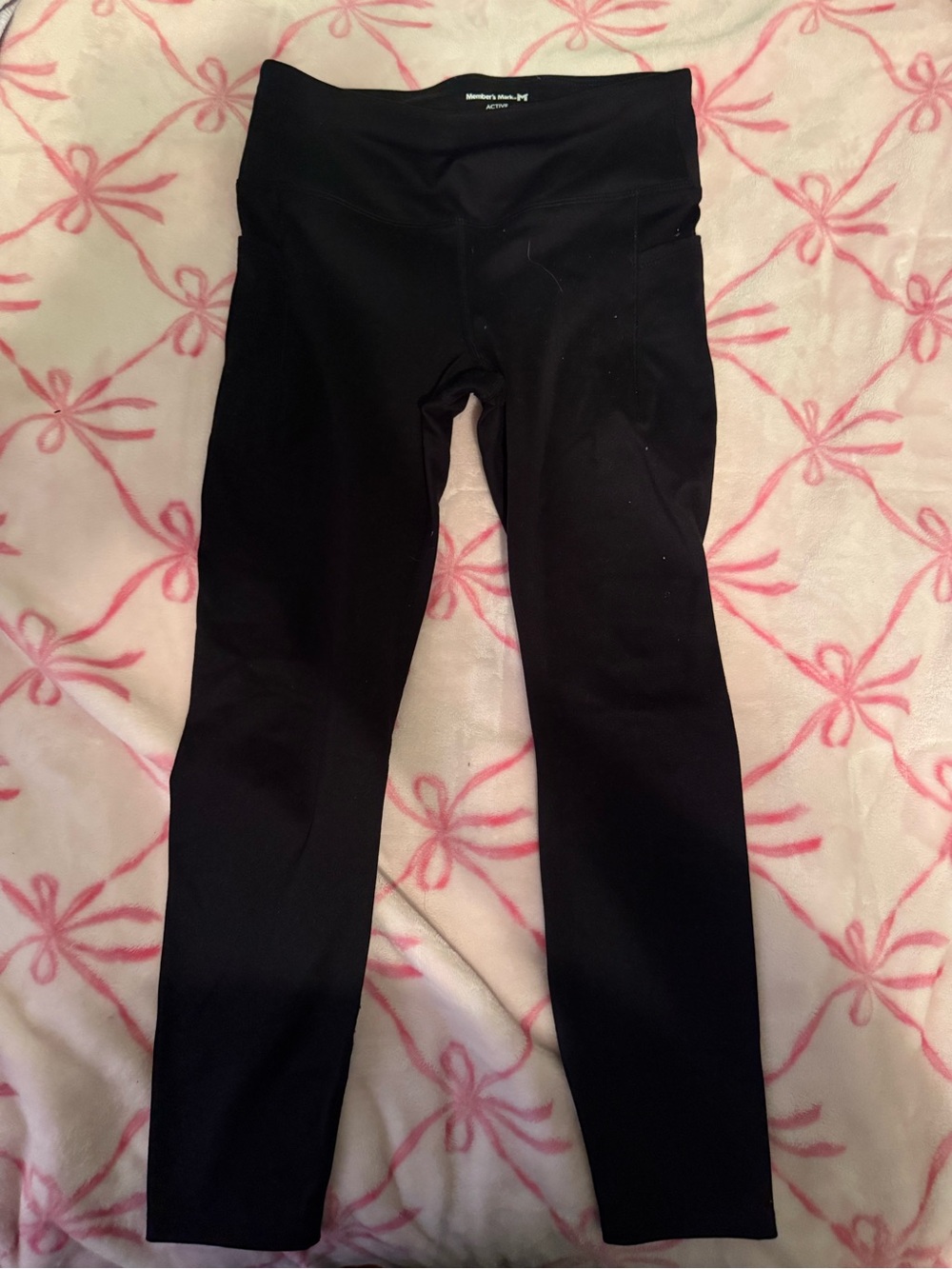 Kids Black High-Rise Leggings with Side Pocket